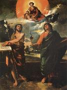 The Madonna in the glory with the Holy Juan the Baptist and Juan the Evangelist